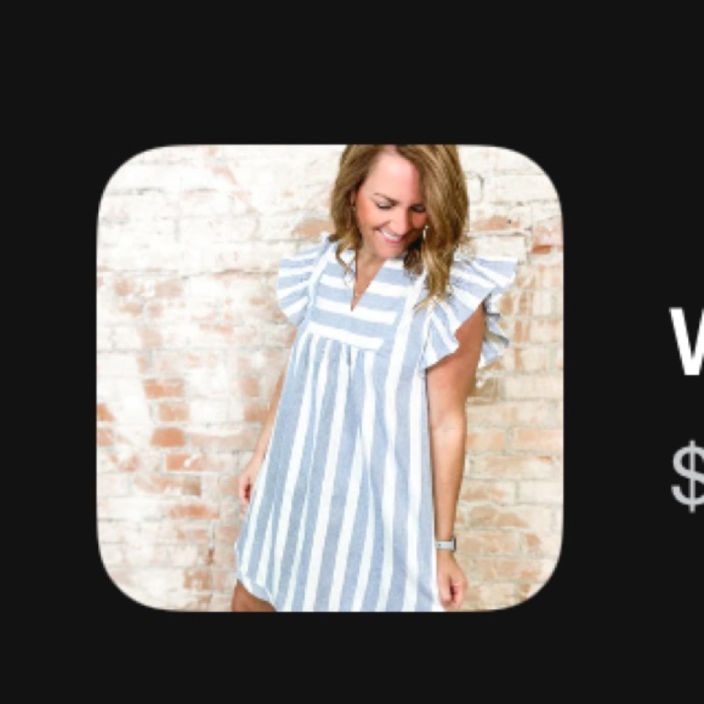 Umgee blue and white striped dress